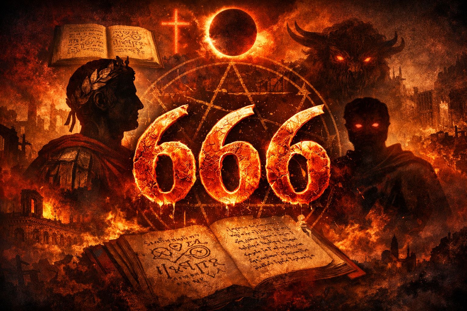 666の正体と黙示録の獣の数字を表したイメージ画像
