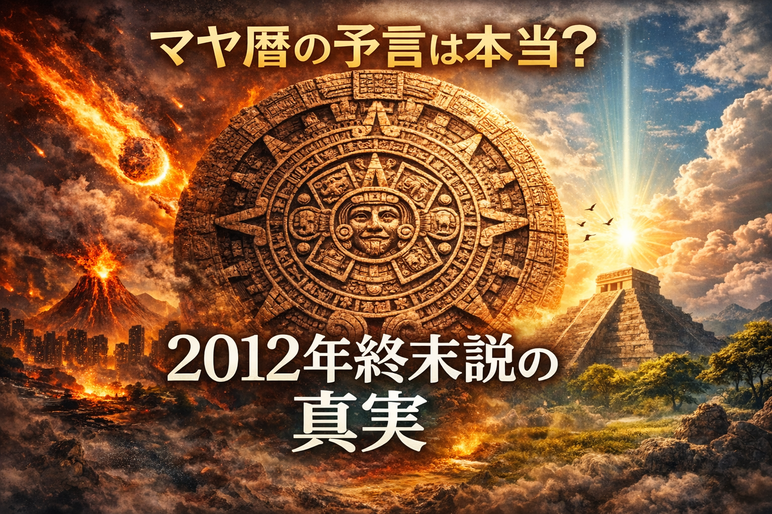 マヤ暦の予言と2012年終末説の真実を表したイメージ画像